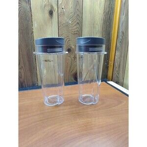 Ninja Blender 2 Single 16 Oz Replacement Cups 2 Sippy Lid